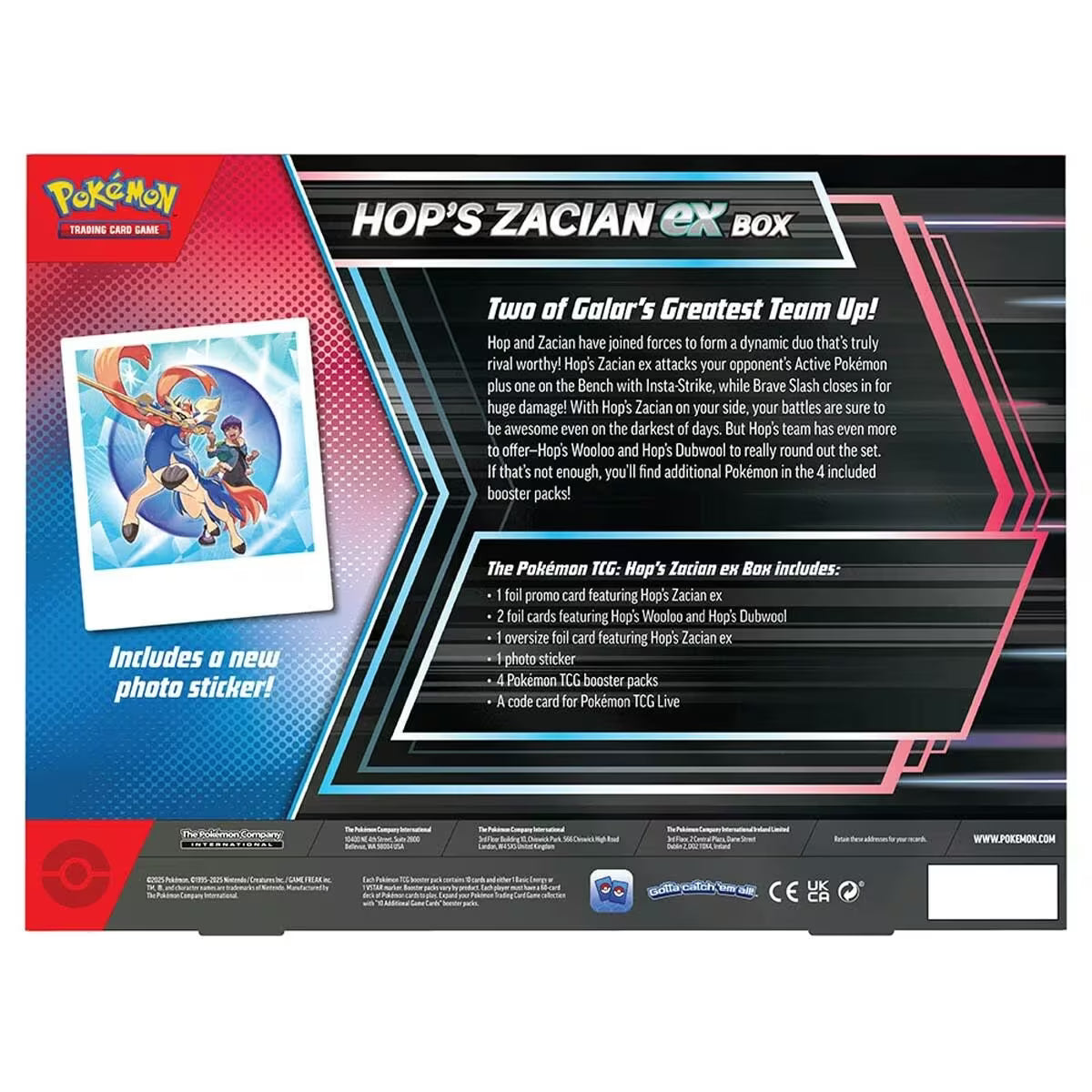 Hop's Zacian Ex Box - Pokemon TCG