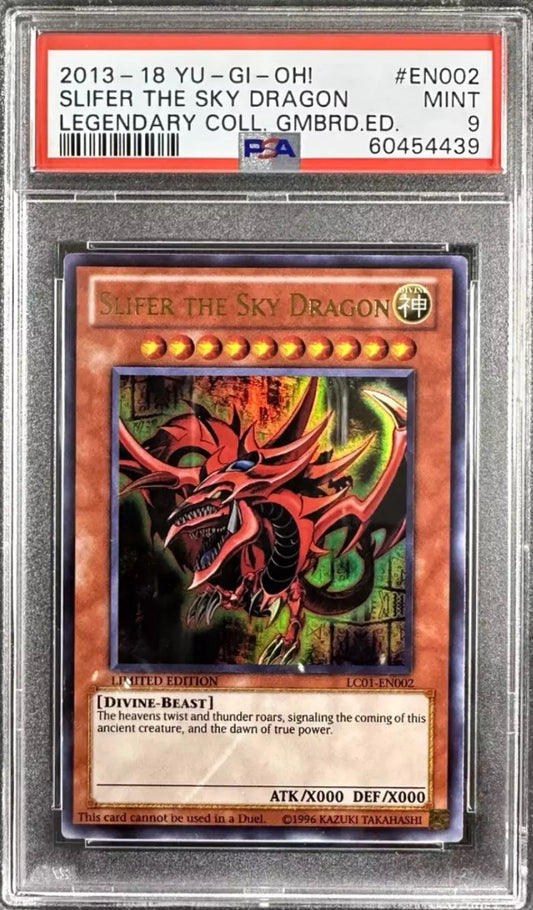 Slifer The Sky Dragon, LC01 EN002, Legendary Collection 1 PSA 9 Mint