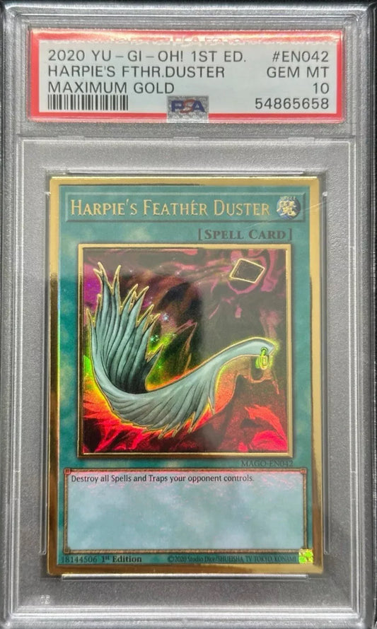 PSA 10 Harpie’s Feather Duster – Maximum Gold MAGO-EN042
