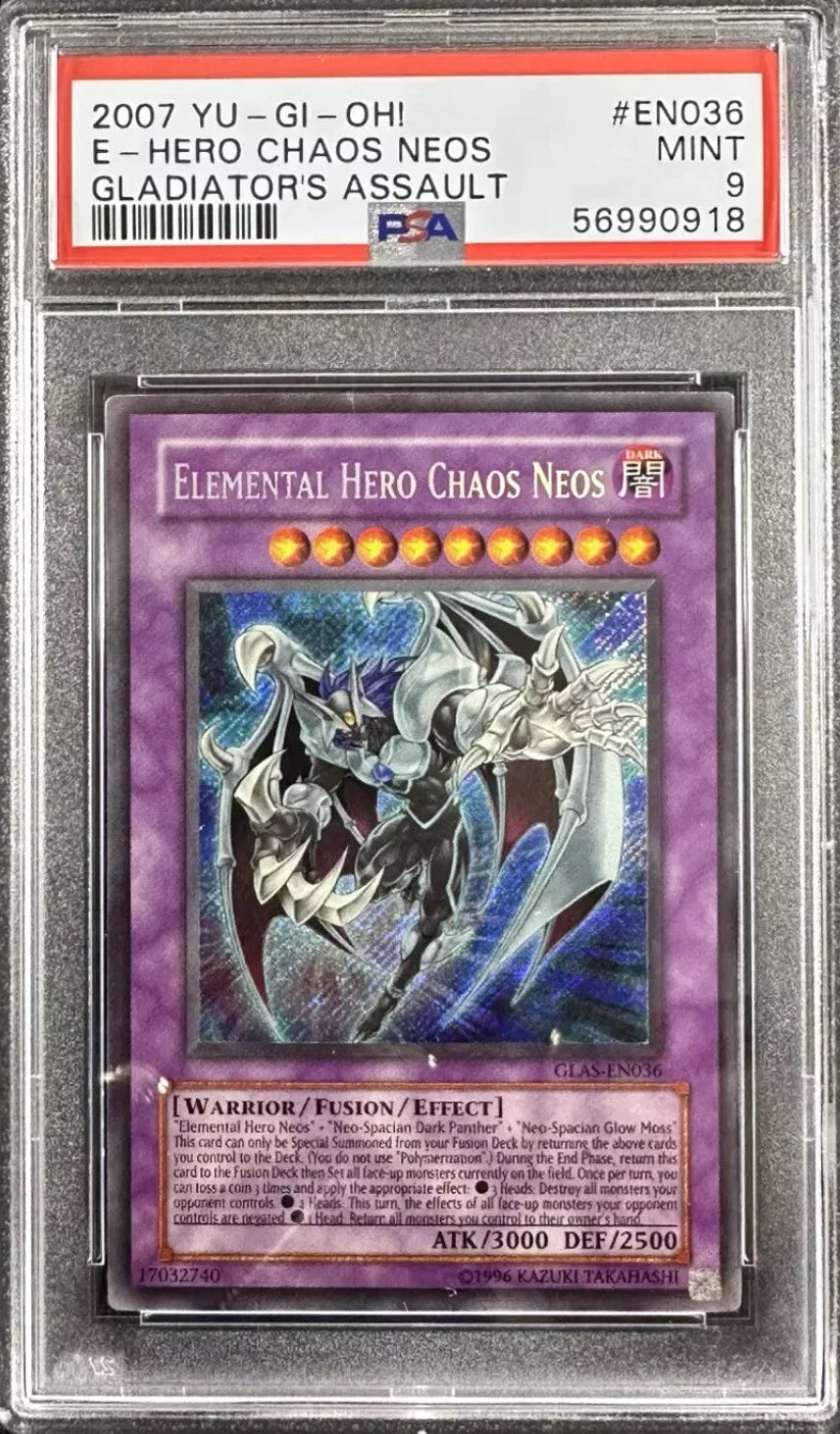 PSA 9 Elemental Hero Chaos Neos – GLAS-EN036 Gladiator’s Assault